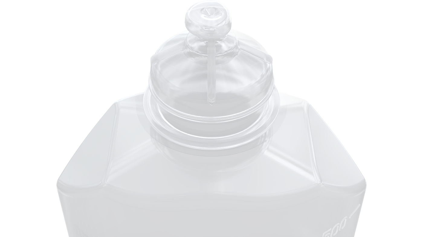 BFS bottle for infusion solutions with nipplehead closure