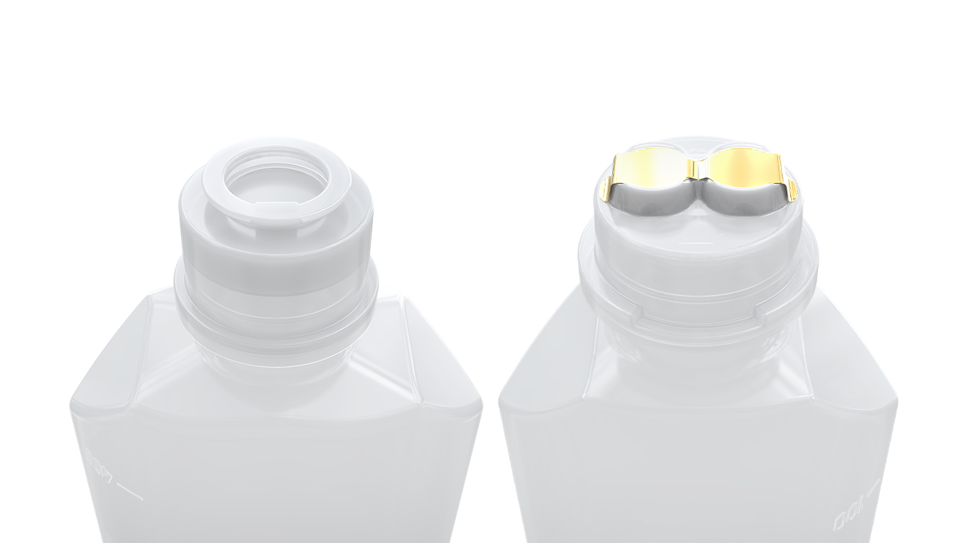 Various caps on bottles