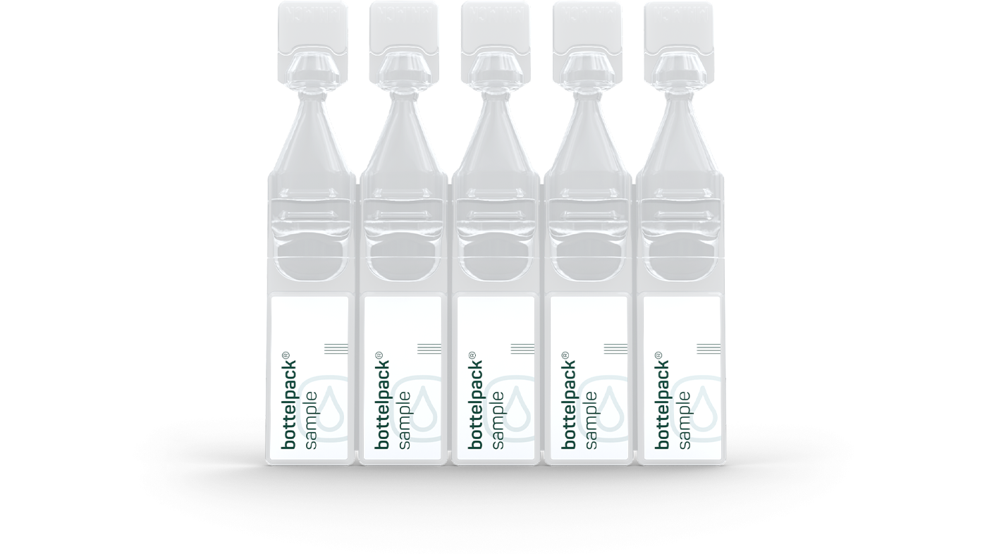 Rendering of BFS ampoules for eye drops with label
